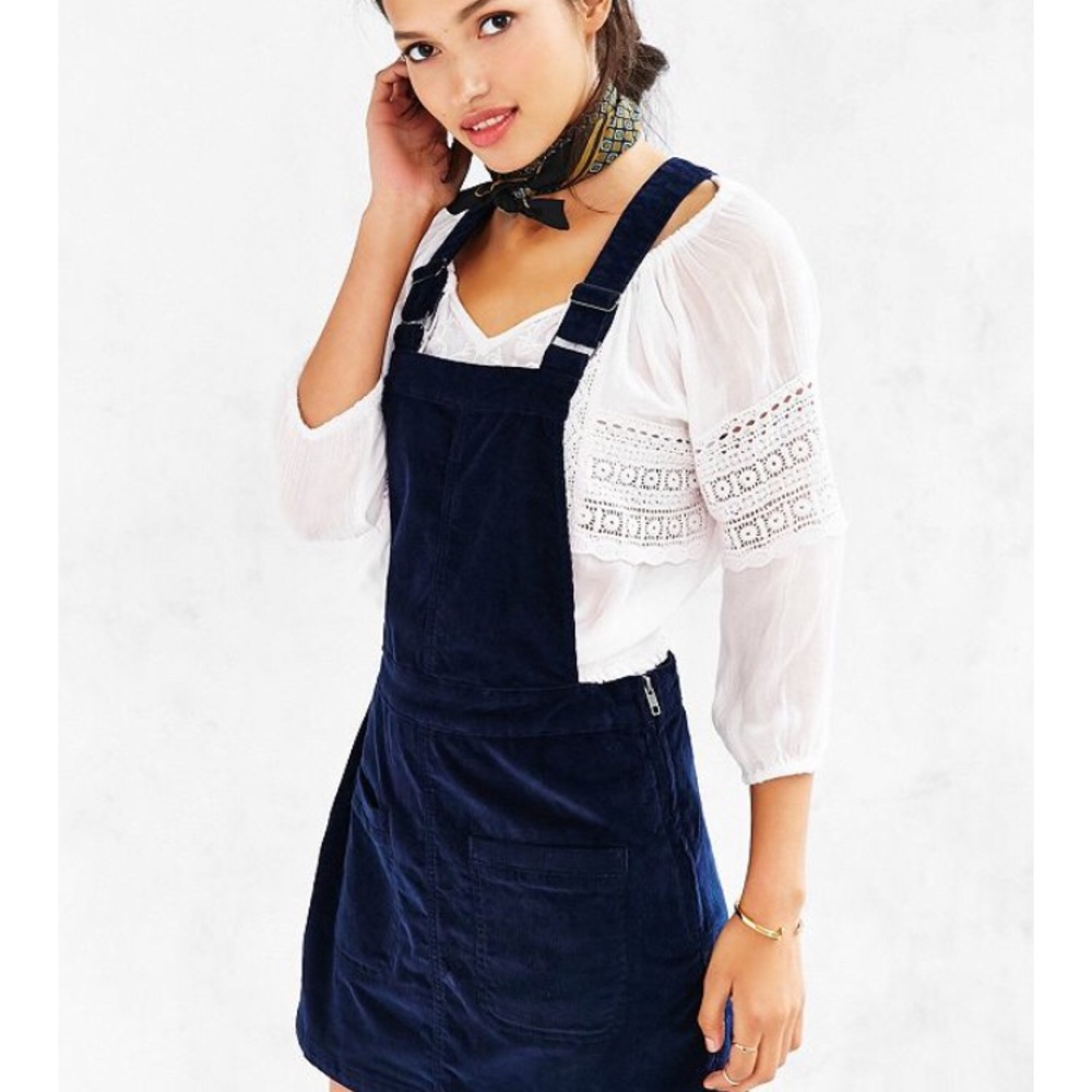 UO velvet overall skirt